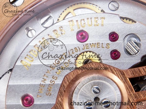 WeatherProof ROYAL OAK 34MM RG BF BEST EDITION BLUE DIAL DIAMONDS BEZEL ON RG BRACELET A 10109