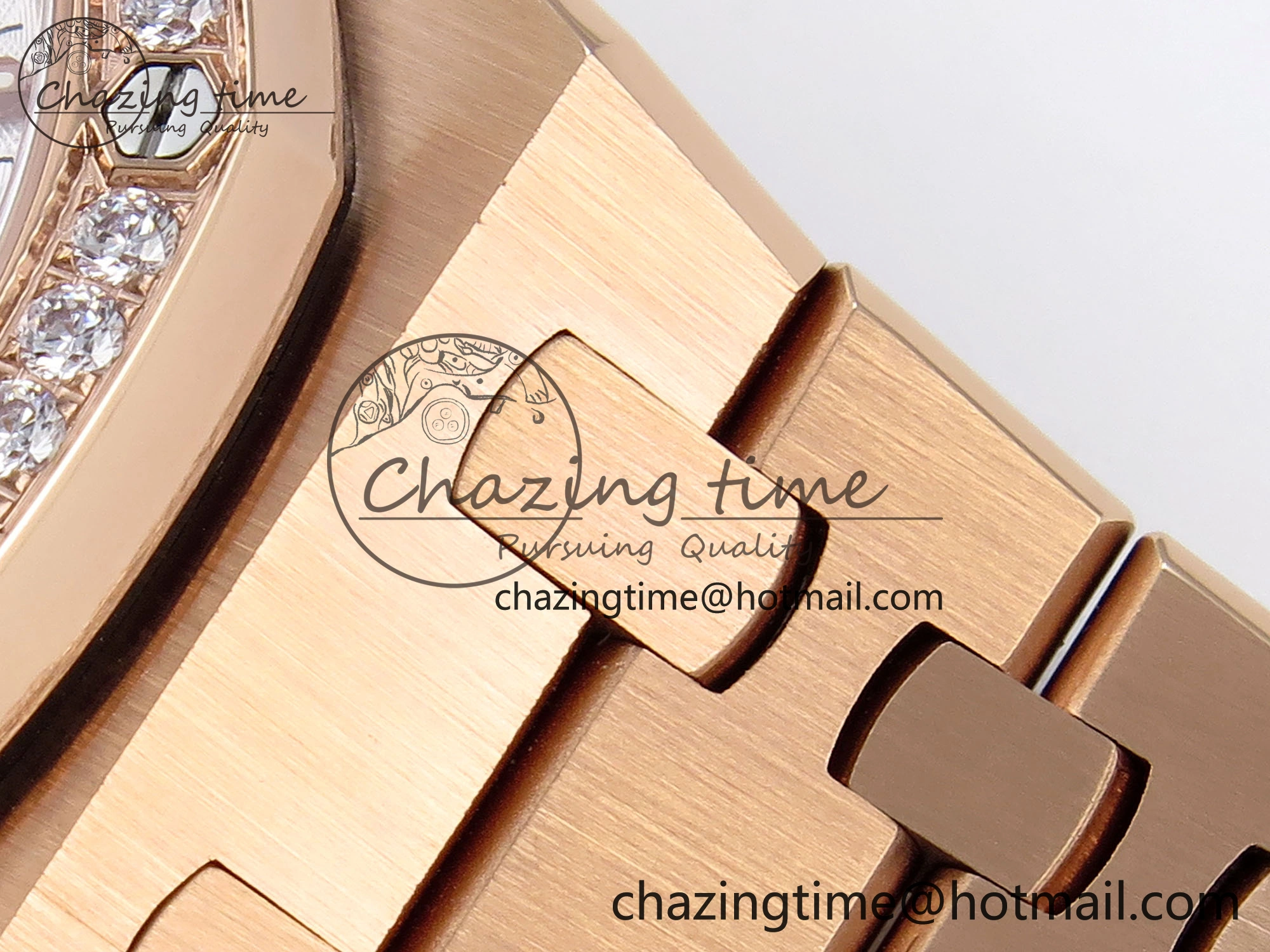 SmartChoice ROYAL OAK 34MM RG BF BEST EDITION WHITE DIAL DIAMONDS BEZEL ON RG BRACELET A 4523