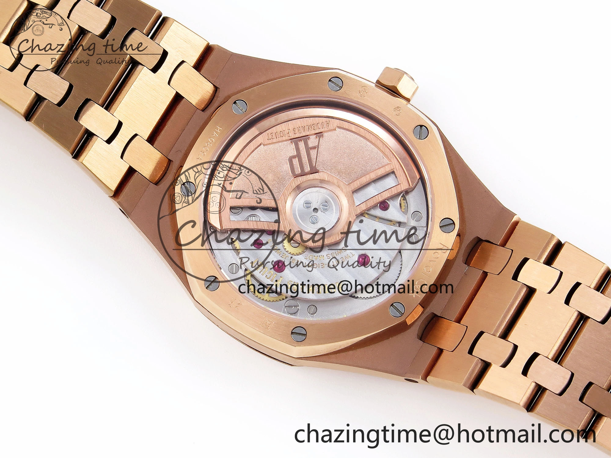 SmartChoice ROYAL OAK 34MM RG BF BEST EDITION WHITE DIAL DIAMONDS BEZEL ON RG BRACELET A 4523
