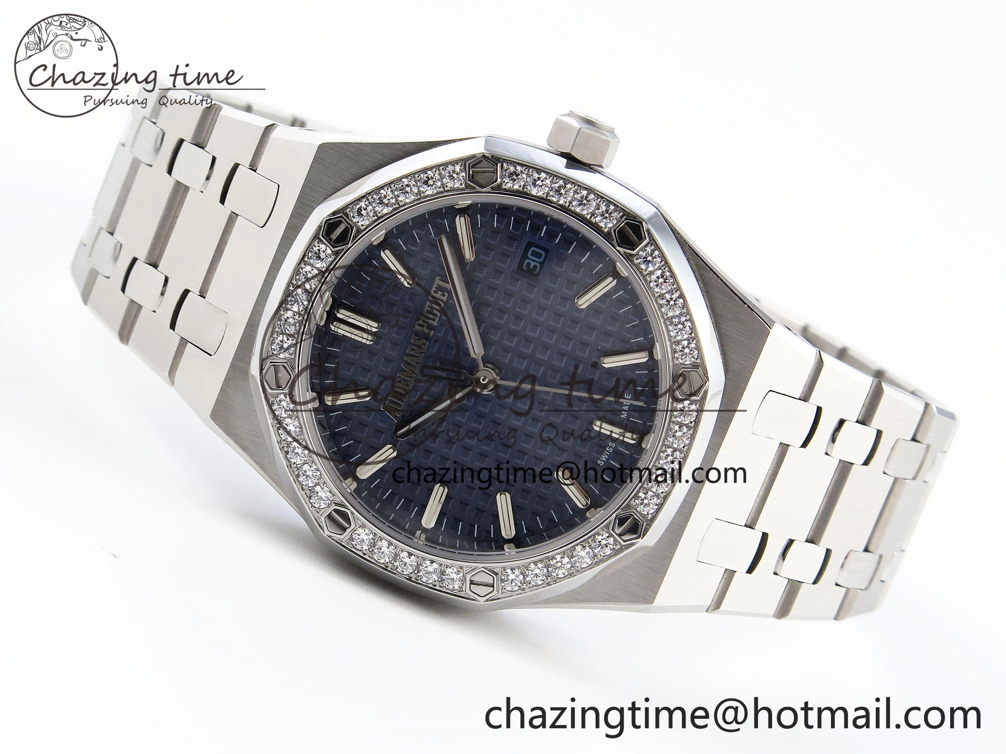 ROYAL OAK 34MM SS BF BEST EDITION BLUE DIAL DIAMONDS BEZEL ON SS BRACELET A Effortless 10103