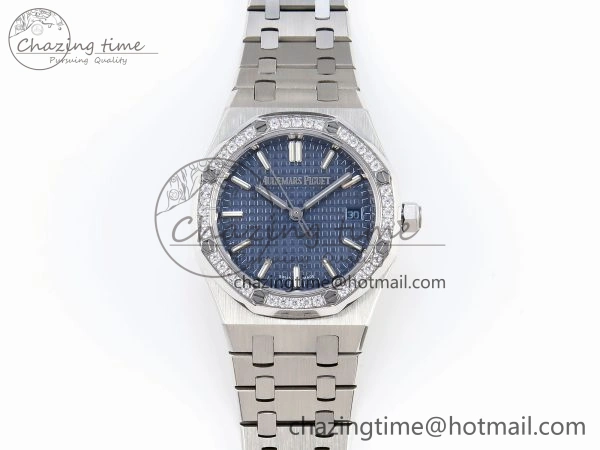 ROYAL OAK 34MM SS BF BEST EDITION BLUE DIAL DIAMONDS BEZEL ON SS BRACELET A Effortless 10103