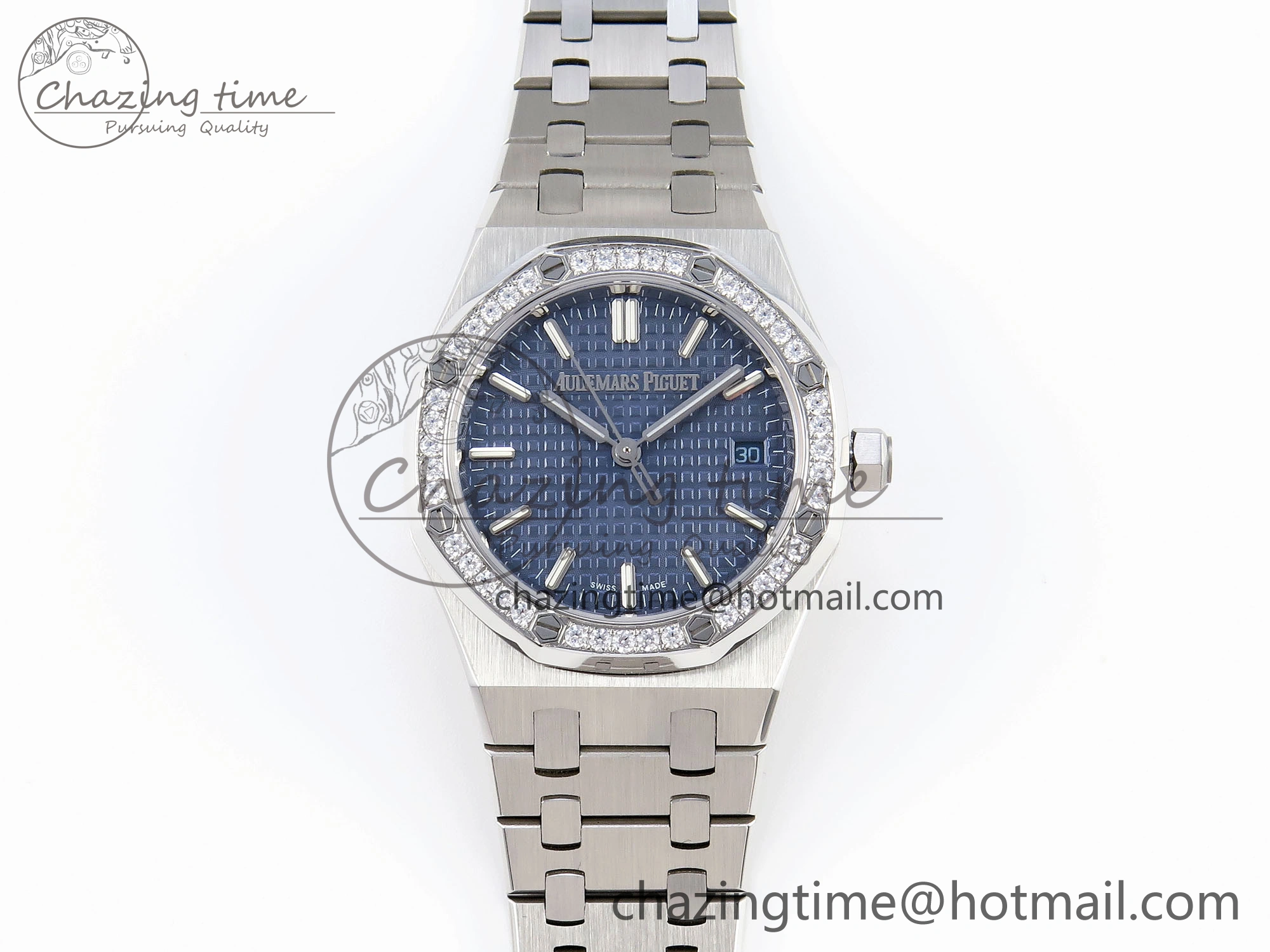 ROYAL OAK 34MM SS BF BEST EDITION BLUE DIAL DIAMONDS BEZEL ON SS BRACELET A Effortless 10103