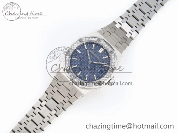 ROYAL OAK 34MM SS BF BEST EDITION BLUE DIAL DIAMONDS BEZEL ON SS BRACELET A Effortless 10103