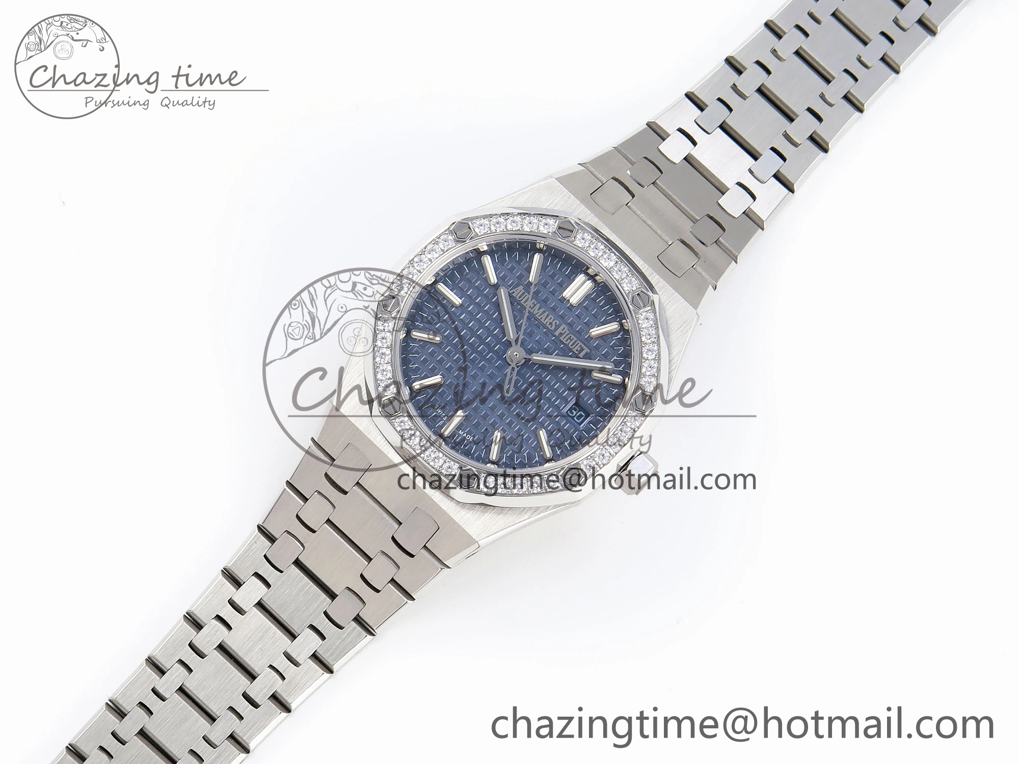ROYAL OAK 34MM SS BF BEST EDITION BLUE DIAL DIAMONDS BEZEL ON SS BRACELET A Effortless 10103