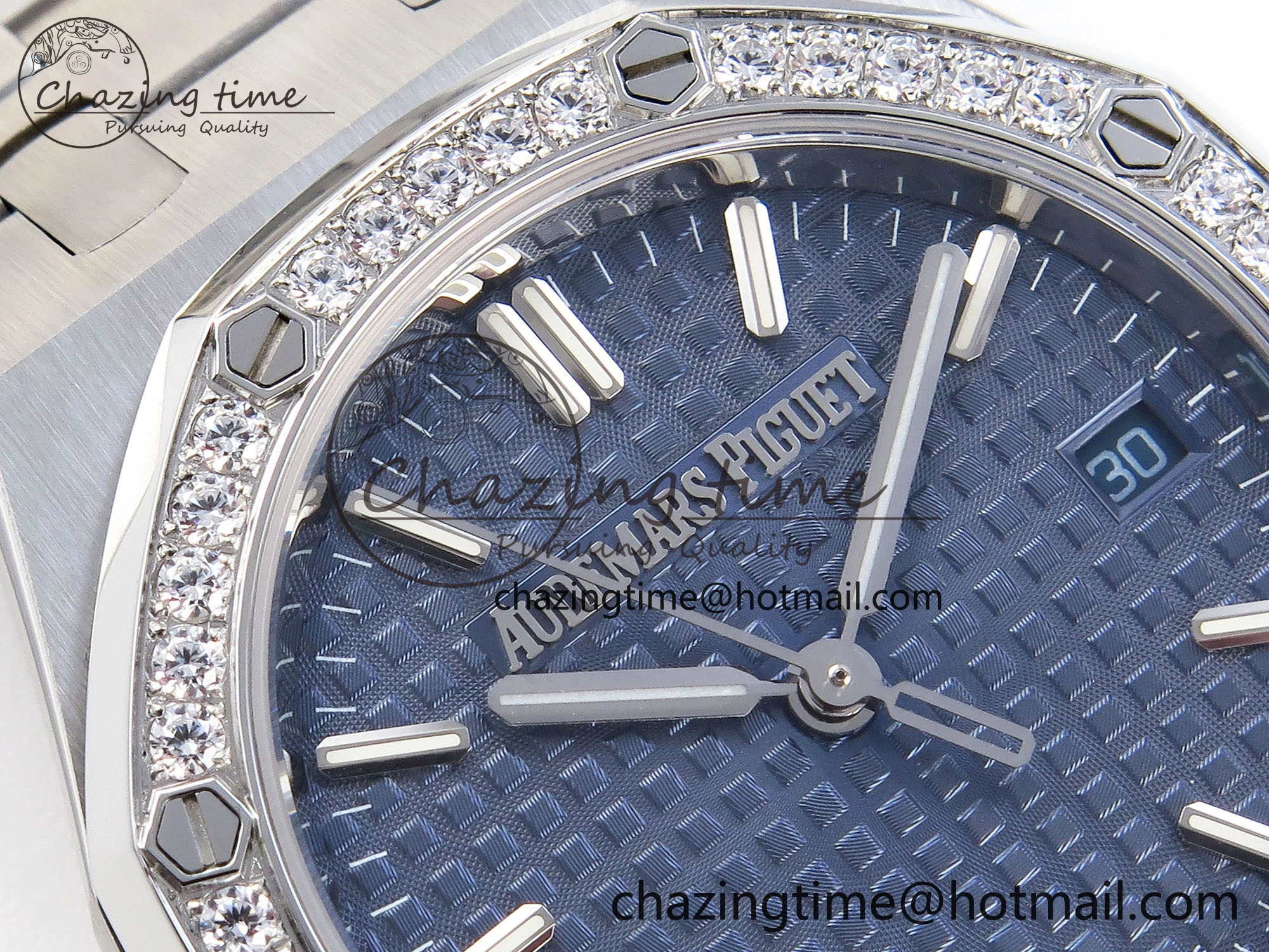 ROYAL OAK 34MM SS BF BEST EDITION BLUE DIAL DIAMONDS BEZEL ON SS BRACELET A Effortless 10103