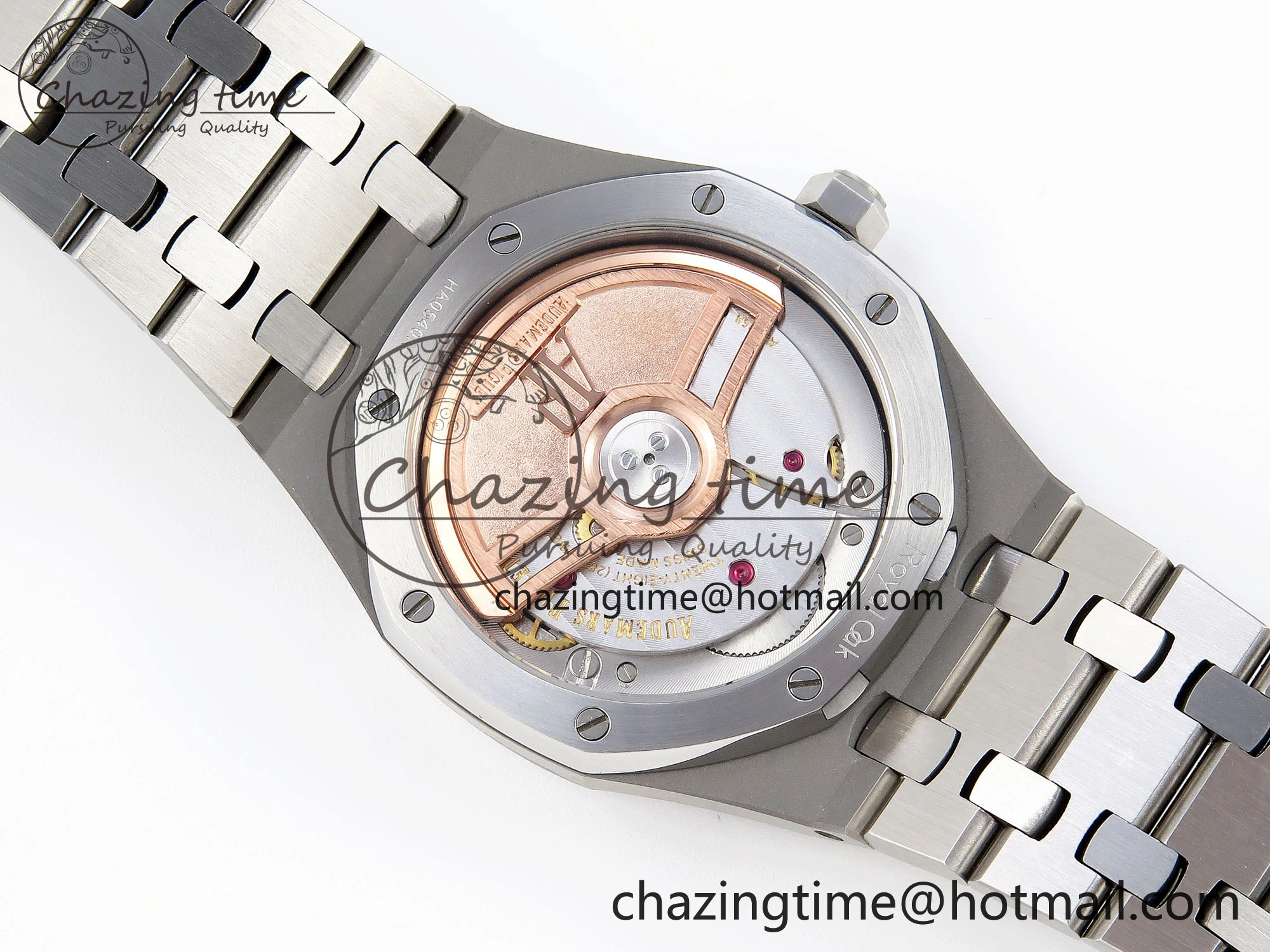 Tailored ROYAL OAK 34MM SS BF BEST EDITION BLUE DIAMONDS DIAL DIAMONDS BEZEL ON SS BRACELET A 4521