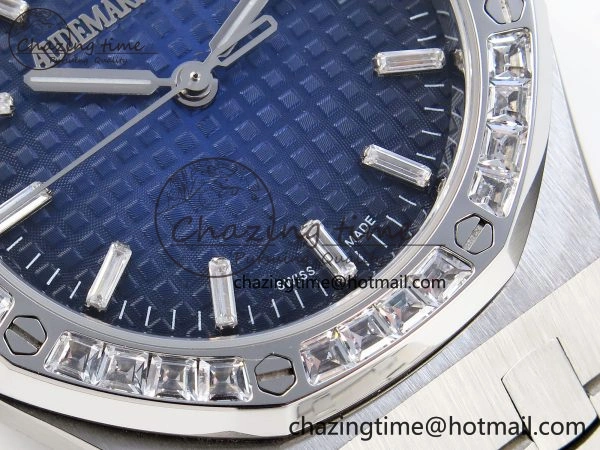 Tailored ROYAL OAK 34MM SS BF BEST EDITION BLUE DIAMONDS DIAL DIAMONDS BEZEL ON SS BRACELET A 4521