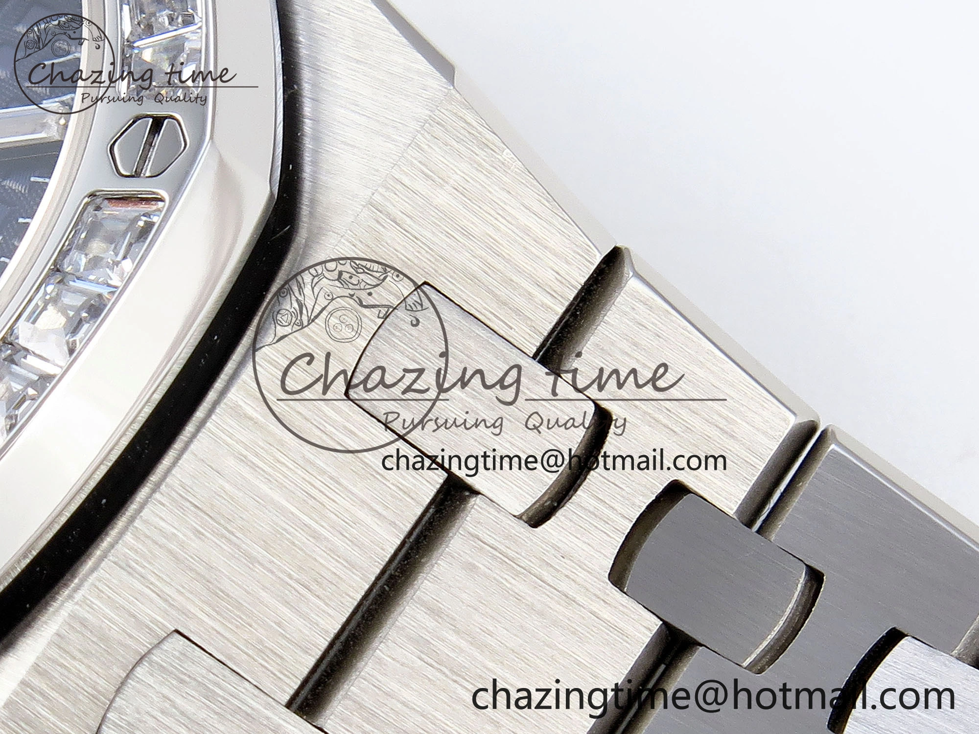Tailored ROYAL OAK 34MM SS BF BEST EDITION BLUE DIAMONDS DIAL DIAMONDS BEZEL ON SS BRACELET A 4521