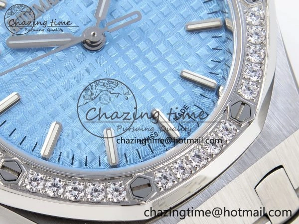 EasyMatch ROYAL OAK 34MM SS BF BEST EDITION ICE BLUE DIAL DIAMONDS BEZEL ON SS BRACELET A 4516
