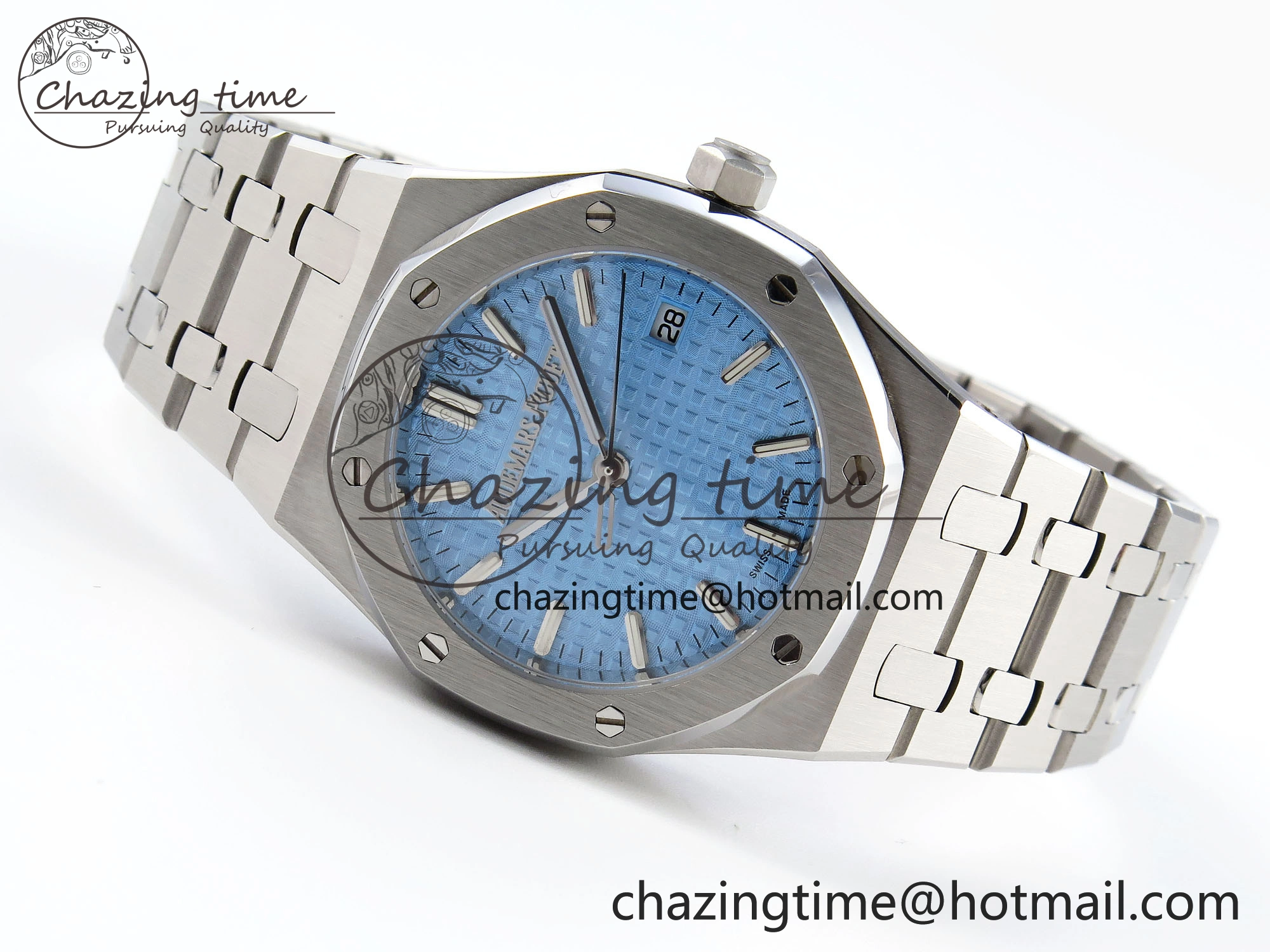 ROYAL OAK 34MM SS BF BEST EDITION ICE BLUE DIAL ON SS BRACELET A Popular 10105