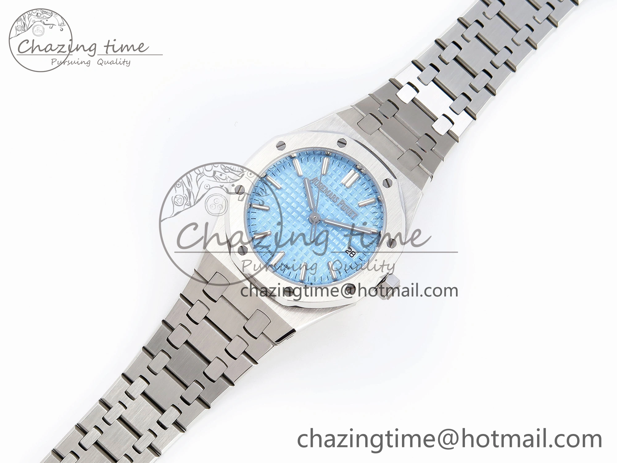 ROYAL OAK 34MM SS BF BEST EDITION ICE BLUE DIAL ON SS BRACELET A Popular 10105