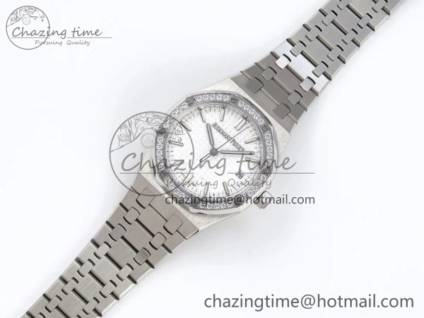 ROYAL OAK 34MM SS BF BEST EDITION WHITE DIAL DIAMONDS BEZEL ON SS BRACELET A SunProtective 10107