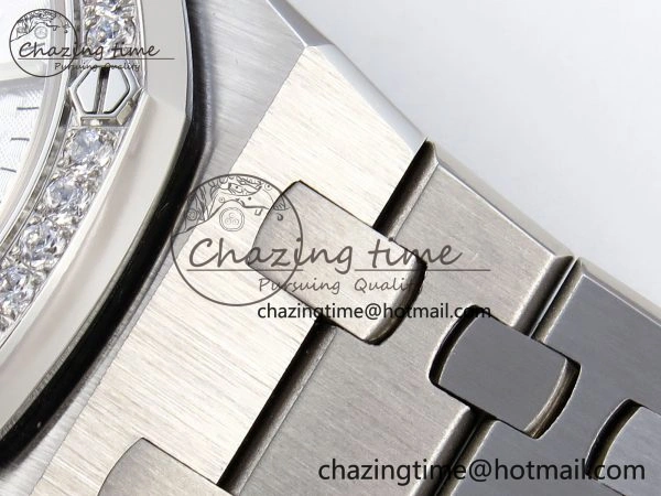 ROYAL OAK 34MM SS BF BEST EDITION WHITE DIAL DIAMONDS BEZEL ON SS BRACELET A SunProtective 10107