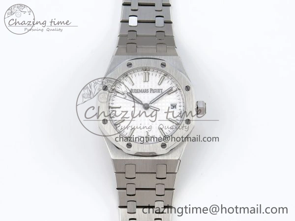 Stylish ROYAL OAK 34MM SS BF BEST EDITION WHITE DIAL ON SS BRACELET A 10100