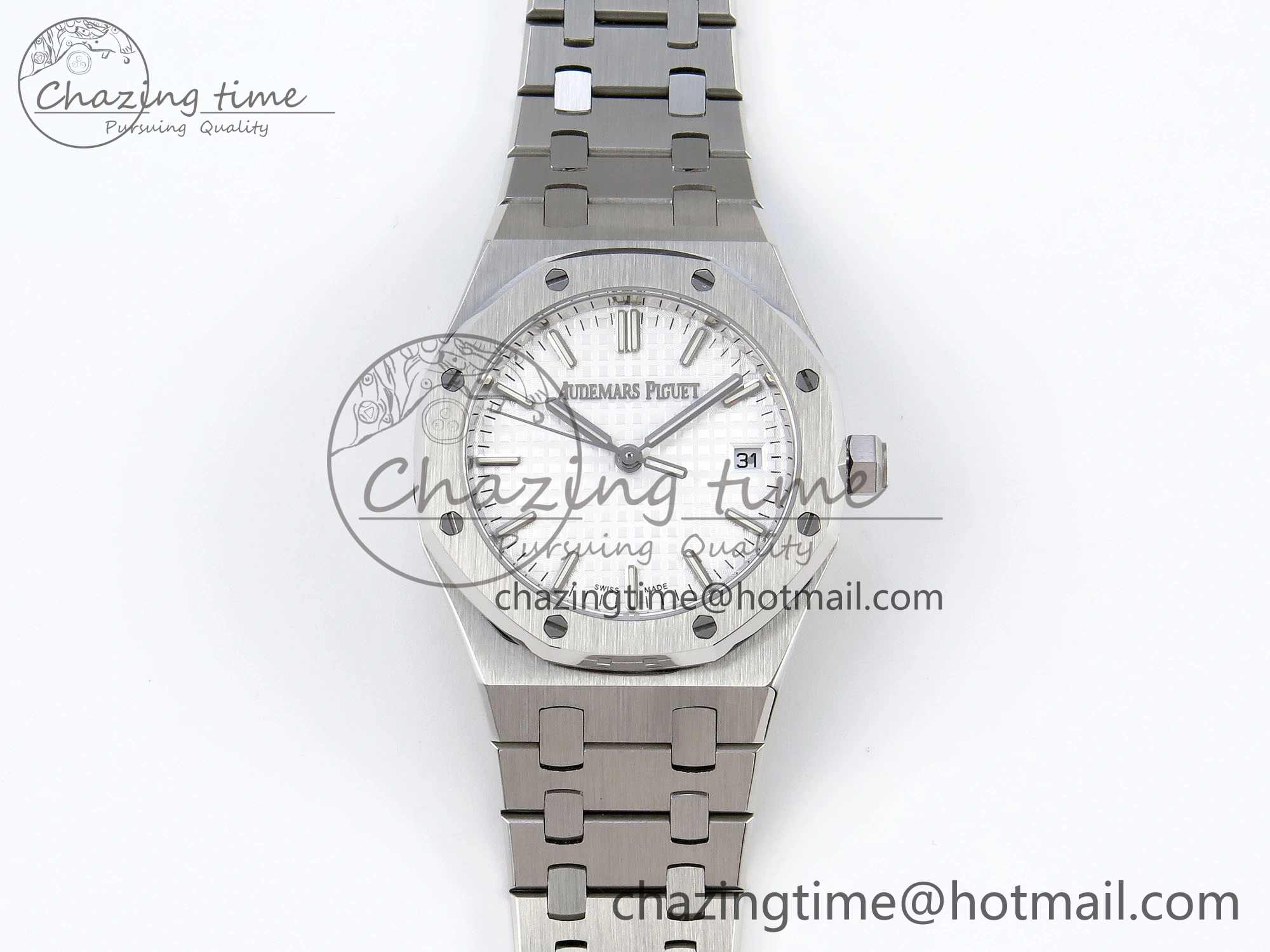 Stylish ROYAL OAK 34MM SS BF BEST EDITION WHITE DIAL ON SS BRACELET A 10100