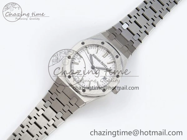 Stylish ROYAL OAK 34MM SS BF BEST EDITION WHITE DIAL ON SS BRACELET A 10100