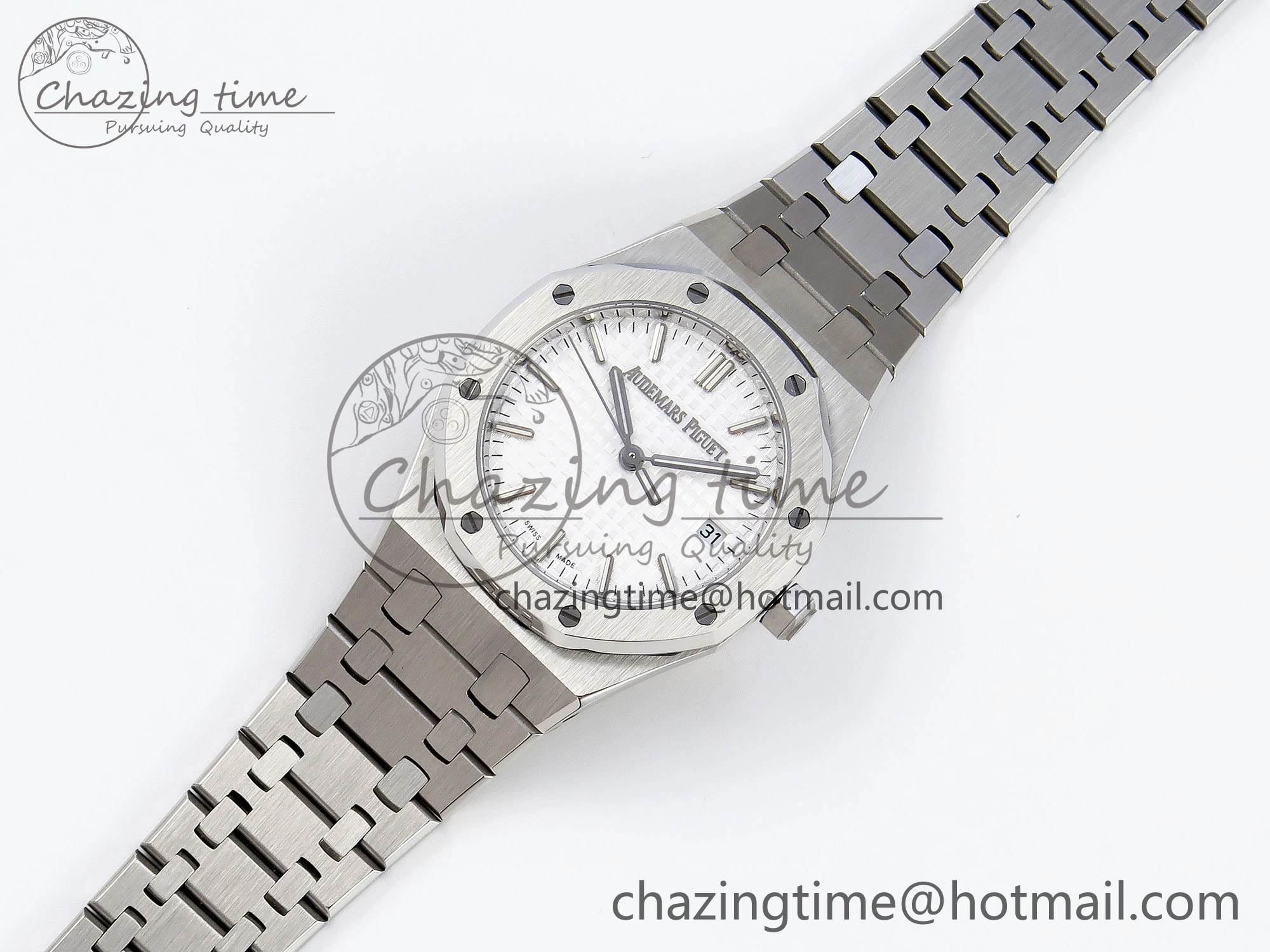 Stylish ROYAL OAK 34MM SS BF BEST EDITION WHITE DIAL ON SS BRACELET A 10100