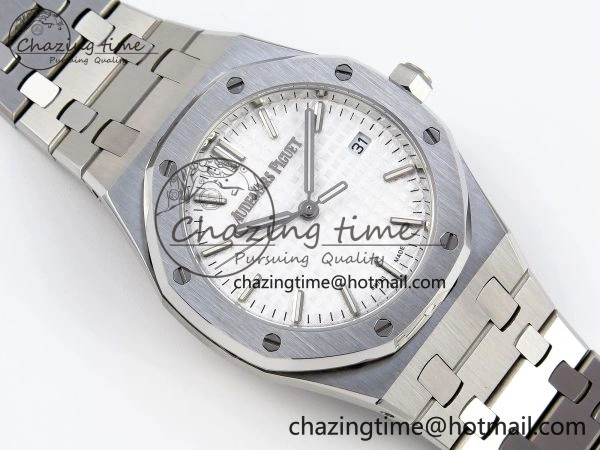 Stylish ROYAL OAK 34MM SS BF BEST EDITION WHITE DIAL ON SS BRACELET A 10100