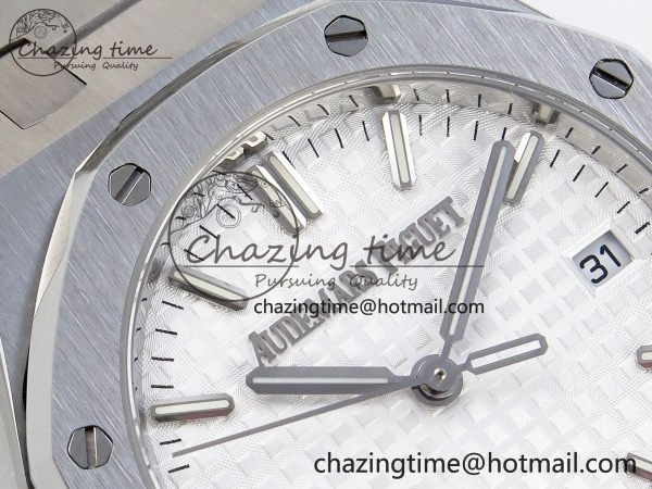 Stylish ROYAL OAK 34MM SS BF BEST EDITION WHITE DIAL ON SS BRACELET A 10100