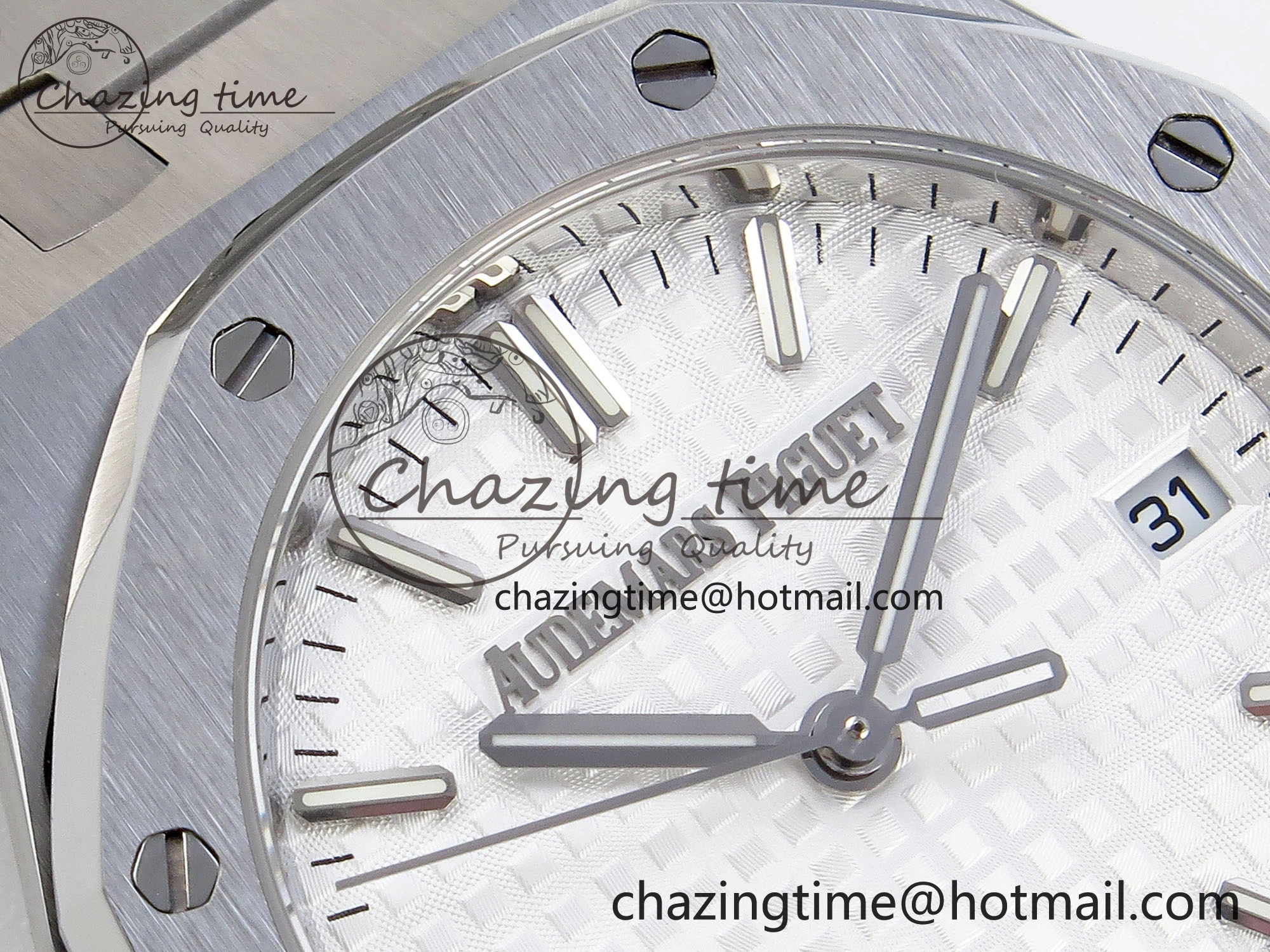 Stylish ROYAL OAK 34MM SS BF BEST EDITION WHITE DIAL ON SS BRACELET A 10100