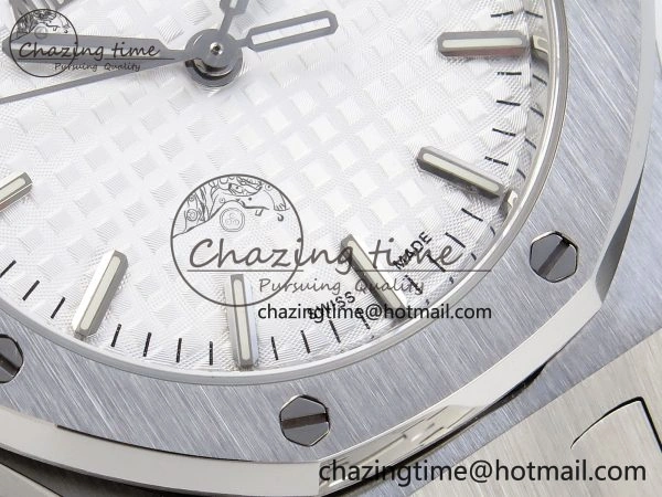 Stylish ROYAL OAK 34MM SS BF BEST EDITION WHITE DIAL ON SS BRACELET A 10100