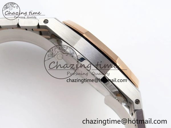 Breathable ROYAL OAK 34MM SS RG BF BEST EDITION WHITE DIAL ON SS RG BRACELET A 10108