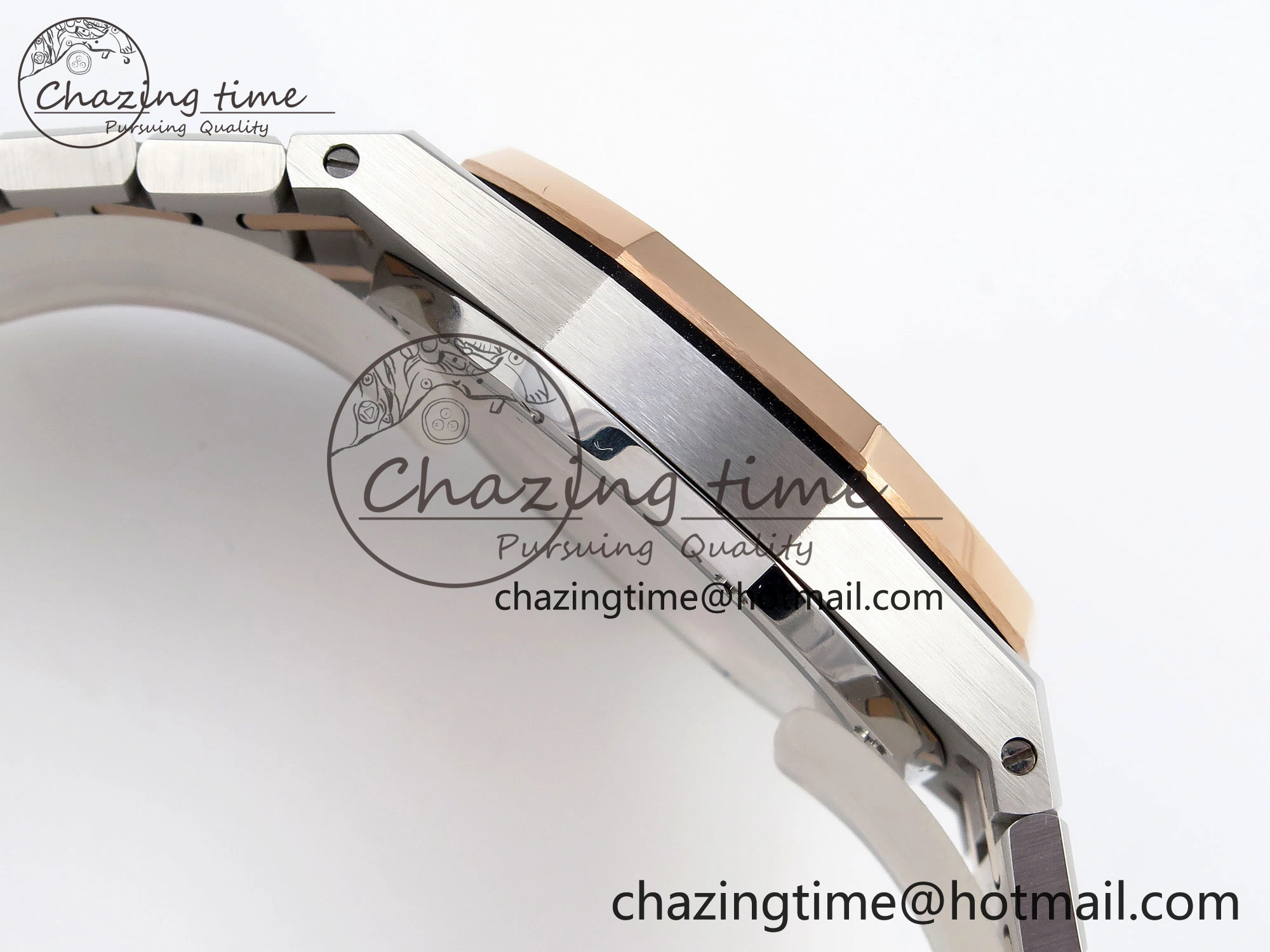 Breathable ROYAL OAK 34MM SS RG BF BEST EDITION WHITE DIAL ON SS RG BRACELET A 10108