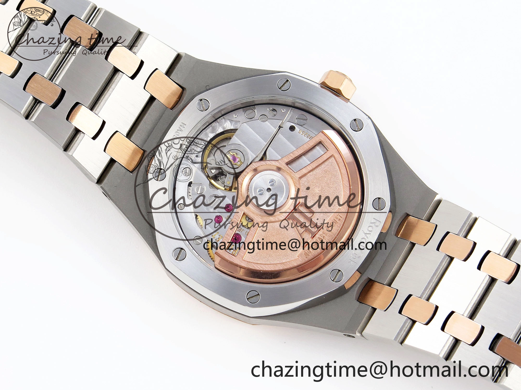 Breathable ROYAL OAK 34MM SS RG BF BEST EDITION WHITE DIAL ON SS RG BRACELET A 10108