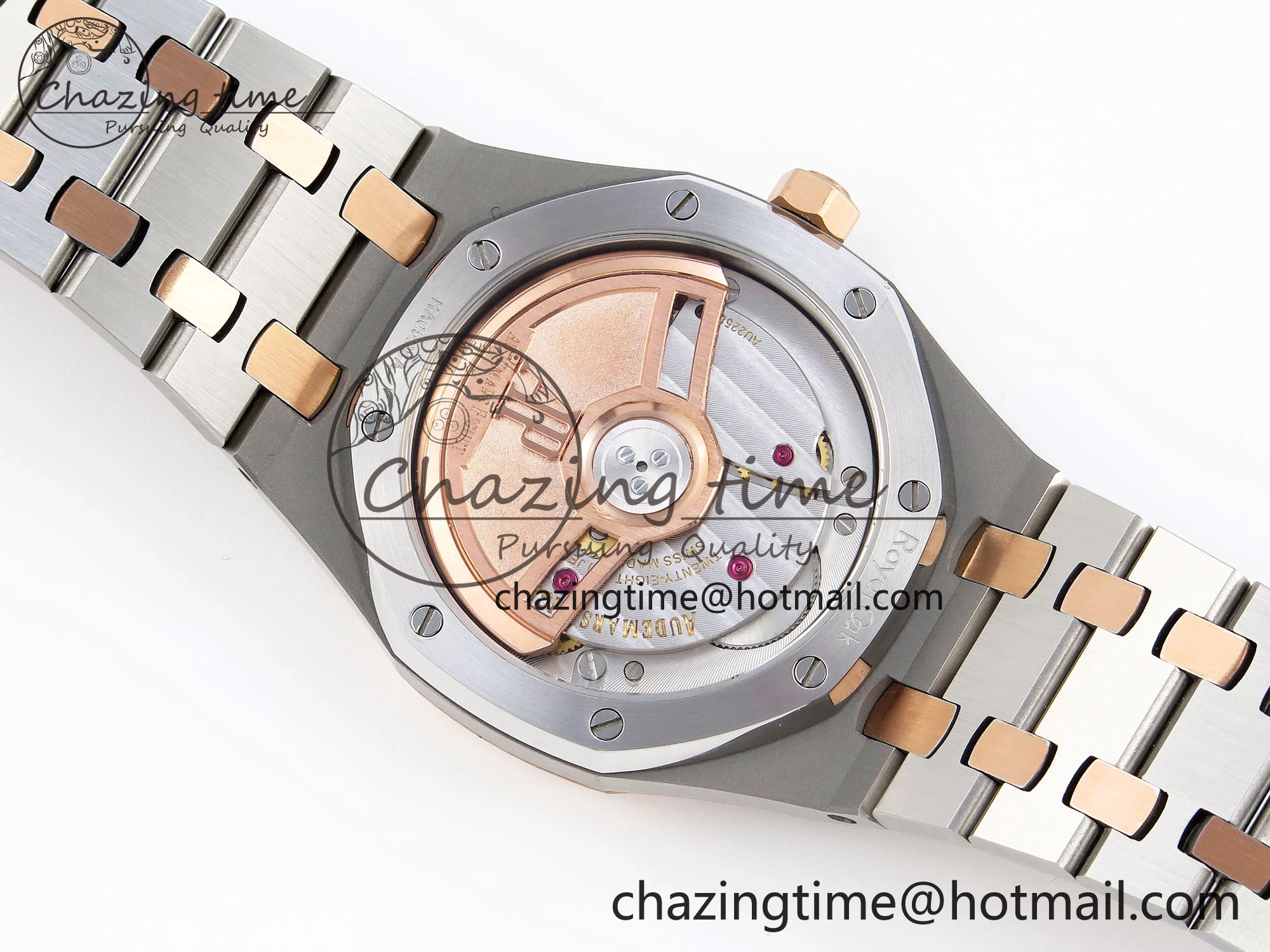 Breathable ROYAL OAK 34MM SS RG BF BEST EDITION WHITE DIAL ON SS RG BRACELET A 10108