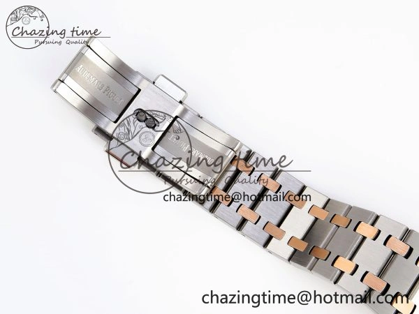 Breathable ROYAL OAK 34MM SS RG BF BEST EDITION WHITE DIAL ON SS RG BRACELET A 10108
