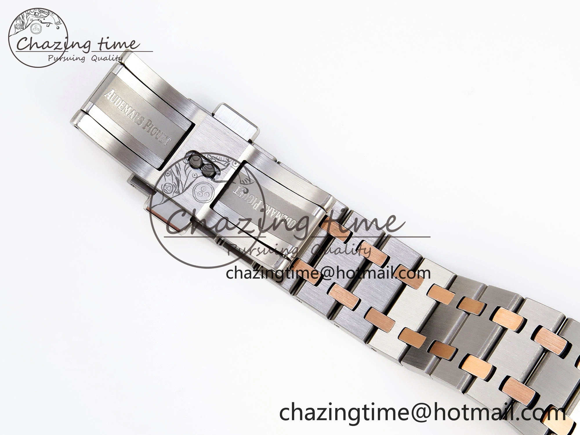 Breathable ROYAL OAK 34MM SS RG BF BEST EDITION WHITE DIAL ON SS RG BRACELET A 10108