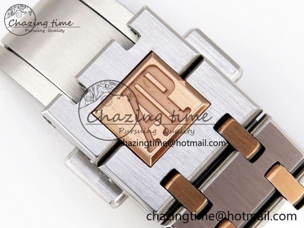 Breathable ROYAL OAK 34MM SS RG BF BEST EDITION WHITE DIAL ON SS RG BRACELET A 10108