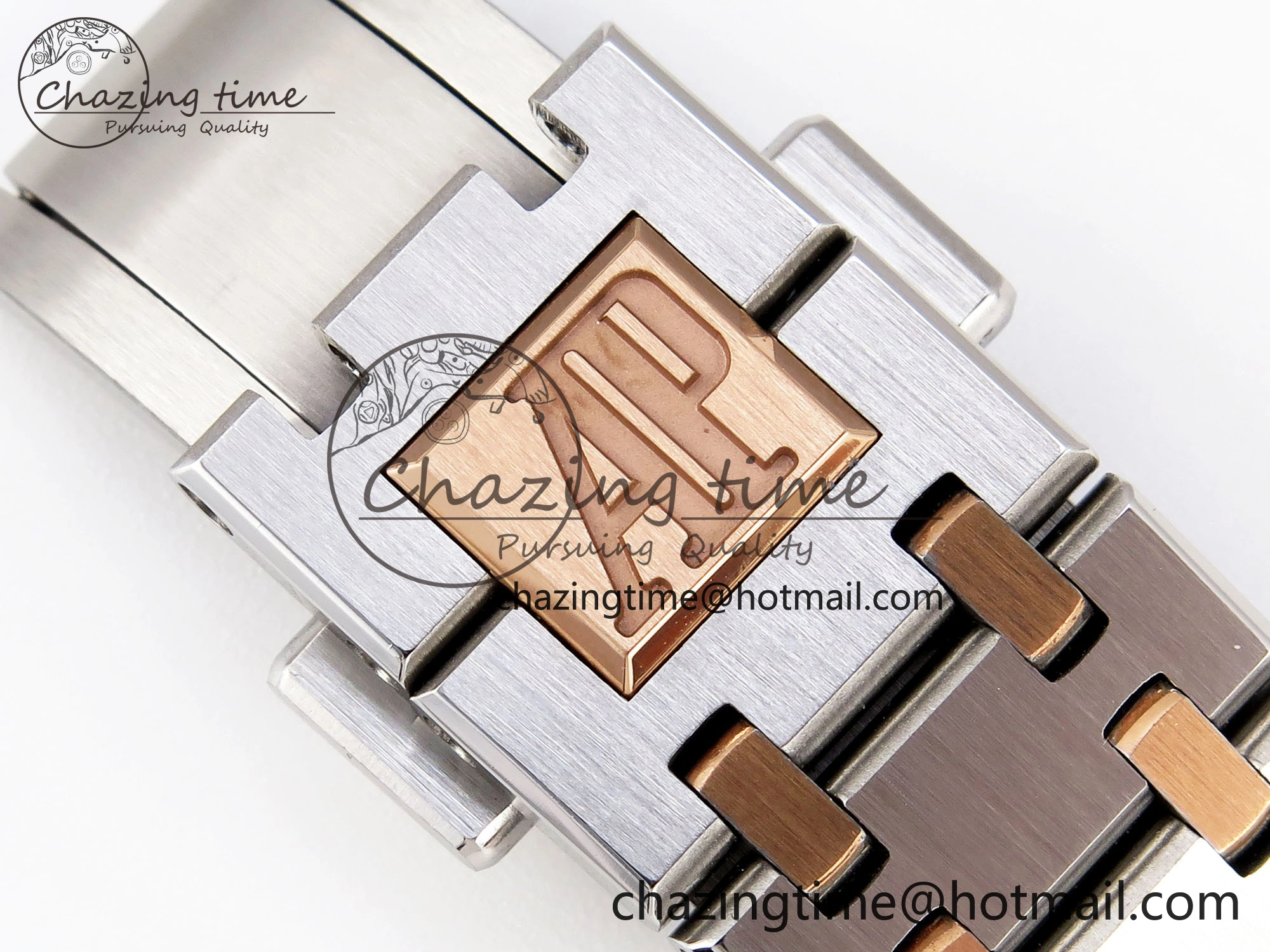 Breathable ROYAL OAK 34MM SS RG BF BEST EDITION WHITE DIAL ON SS RG BRACELET A 10108