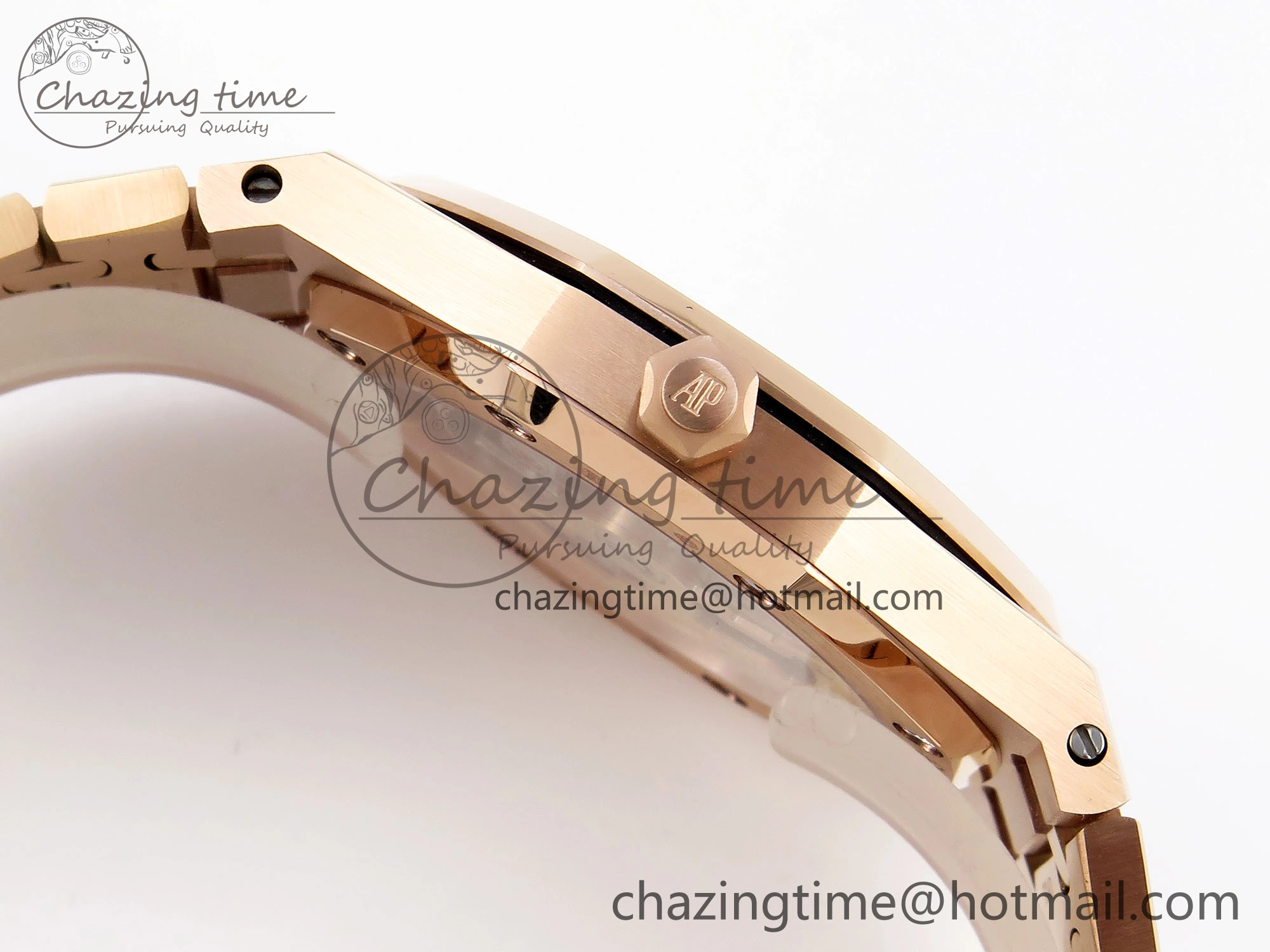 ZeroBulk ROYAL OAK 39MM 15202 RG IPF 1:1 BEST EDITION BLACK DIAMONDS DIAL ON RG BRACELET A 4501