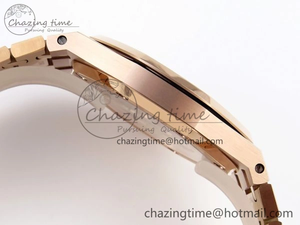 ZeroBulk ROYAL OAK 39MM 15202 RG IPF 1:1 BEST EDITION BLACK DIAMONDS DIAL ON RG BRACELET A 4501