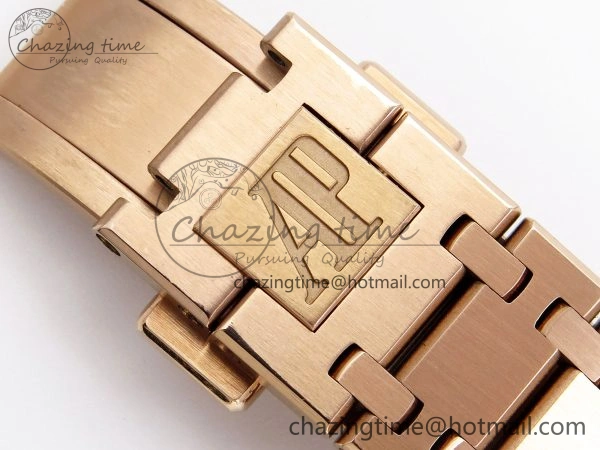 ZeroBulk ROYAL OAK 39MM 15202 RG IPF 1:1 BEST EDITION BLACK DIAMONDS DIAL ON RG BRACELET A 4501