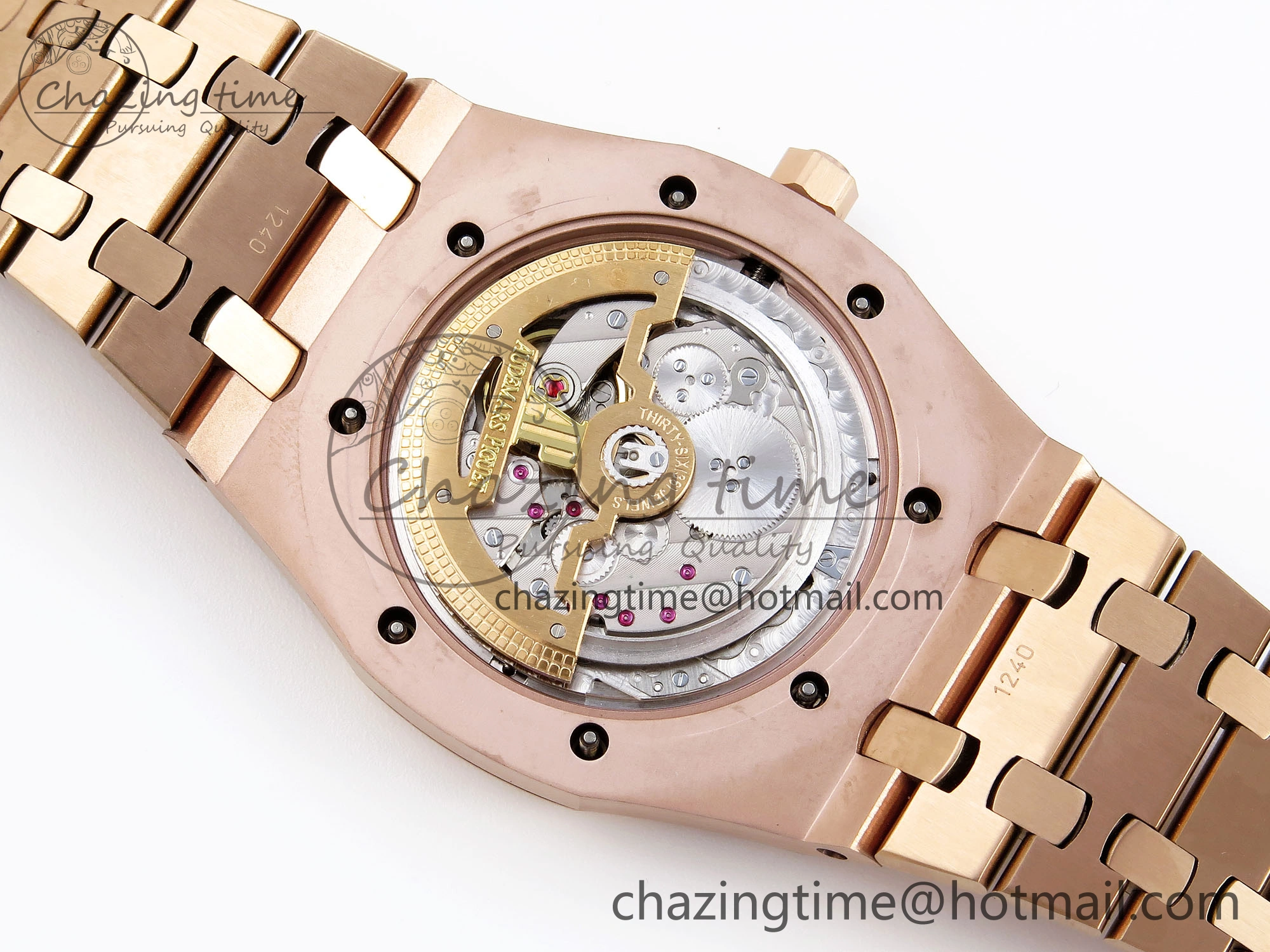 TravelReady ROYAL OAK 39MM 15202 RG IPF 1:1 BEST EDITION BLUE TEXTURED DIAL ON RG BRACELET A 4502