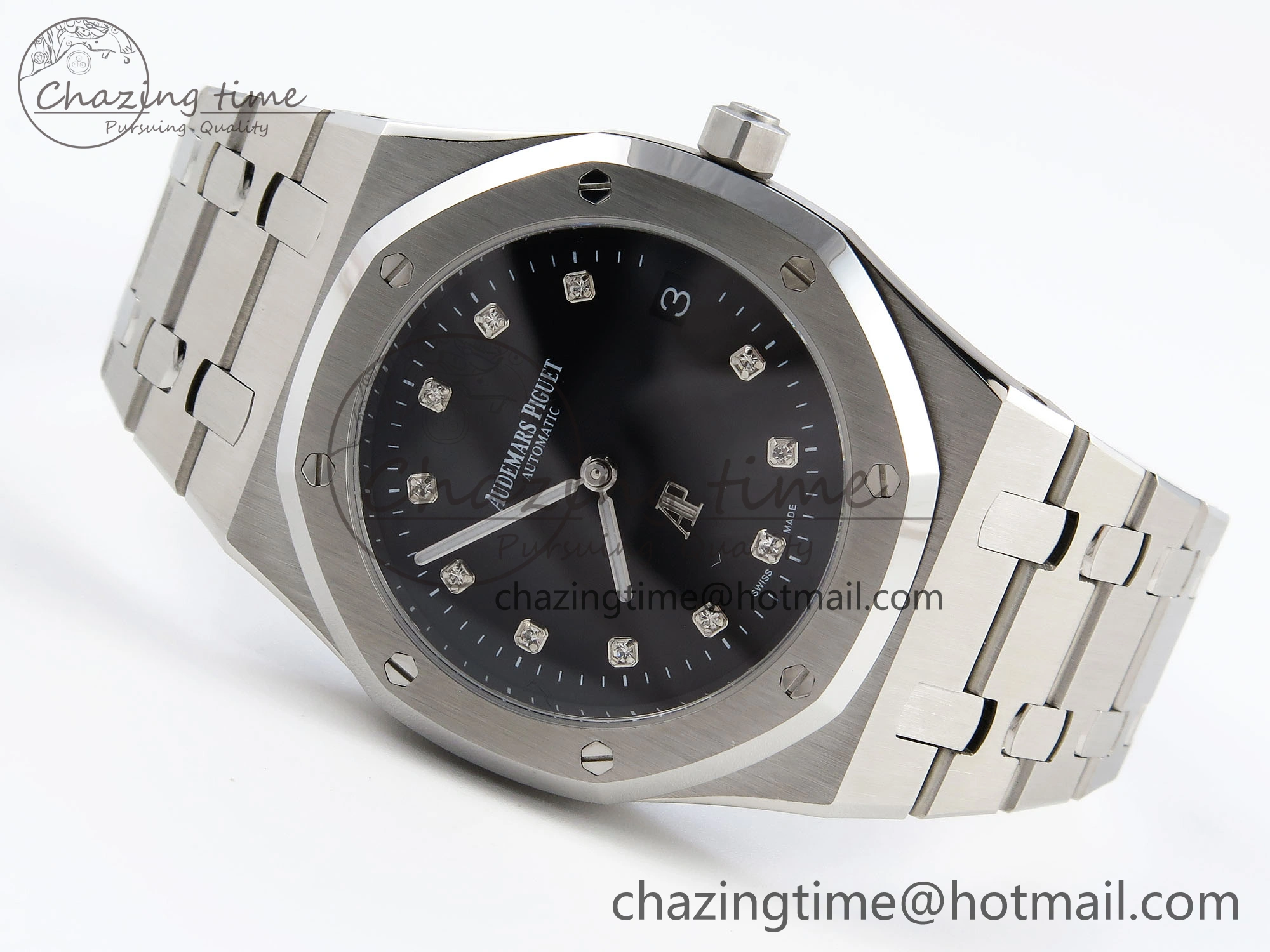 Refined ROYAL OAK 39MM 15202 SS IPF 1:1 BEST EDITION BLACK DIAL ON SS BRACELET A 4498
