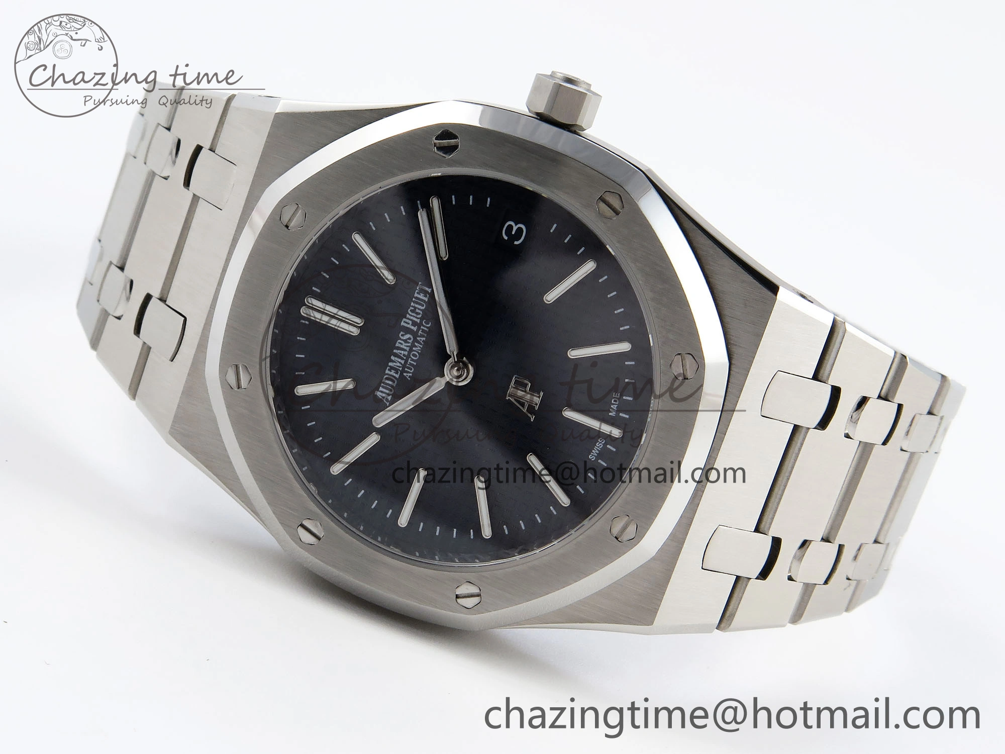 Lightweight ROYAL OAK 39MM 15202 SS IPF 1:1 BEST EDITION BLUE TEXTURED DIAL ON SS BRACELET A 4497