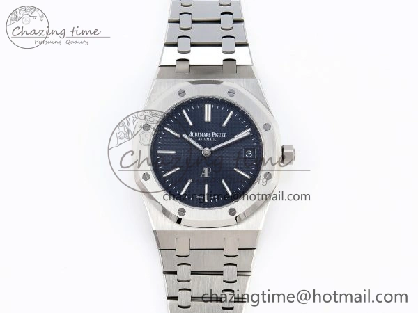 Lightweight ROYAL OAK 39MM 15202 SS IPF 1:1 BEST EDITION BLUE TEXTURED DIAL ON SS BRACELET A 4497