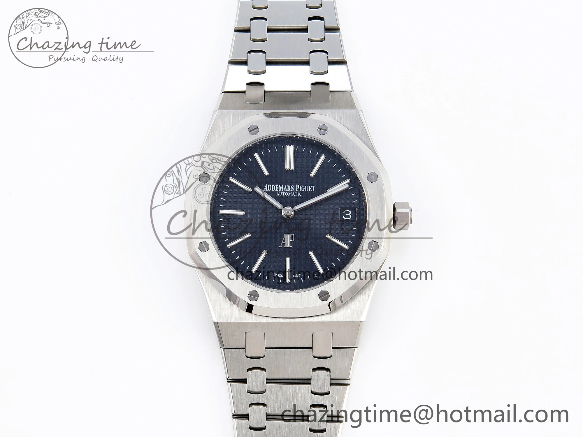 Lightweight ROYAL OAK 39MM 15202 SS IPF 1:1 BEST EDITION BLUE TEXTURED DIAL ON SS BRACELET A 4497