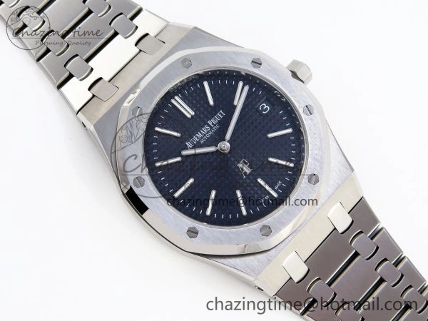 Lightweight ROYAL OAK 39MM 15202 SS IPF 1:1 BEST EDITION BLUE TEXTURED DIAL ON SS BRACELET A 4497