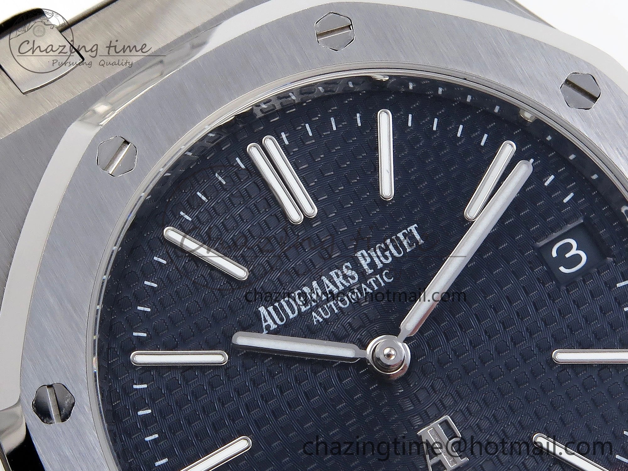 Lightweight ROYAL OAK 39MM 15202 SS IPF 1:1 BEST EDITION BLUE TEXTURED DIAL ON SS BRACELET A 4497