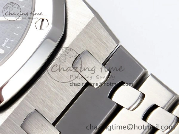 Trendsetting ROYAL OAK 39MM 15202 SS IPF 1:1 BEST EDITION BLUE BLACK TEXTURED DIAL ON SS BRACELET A 4494