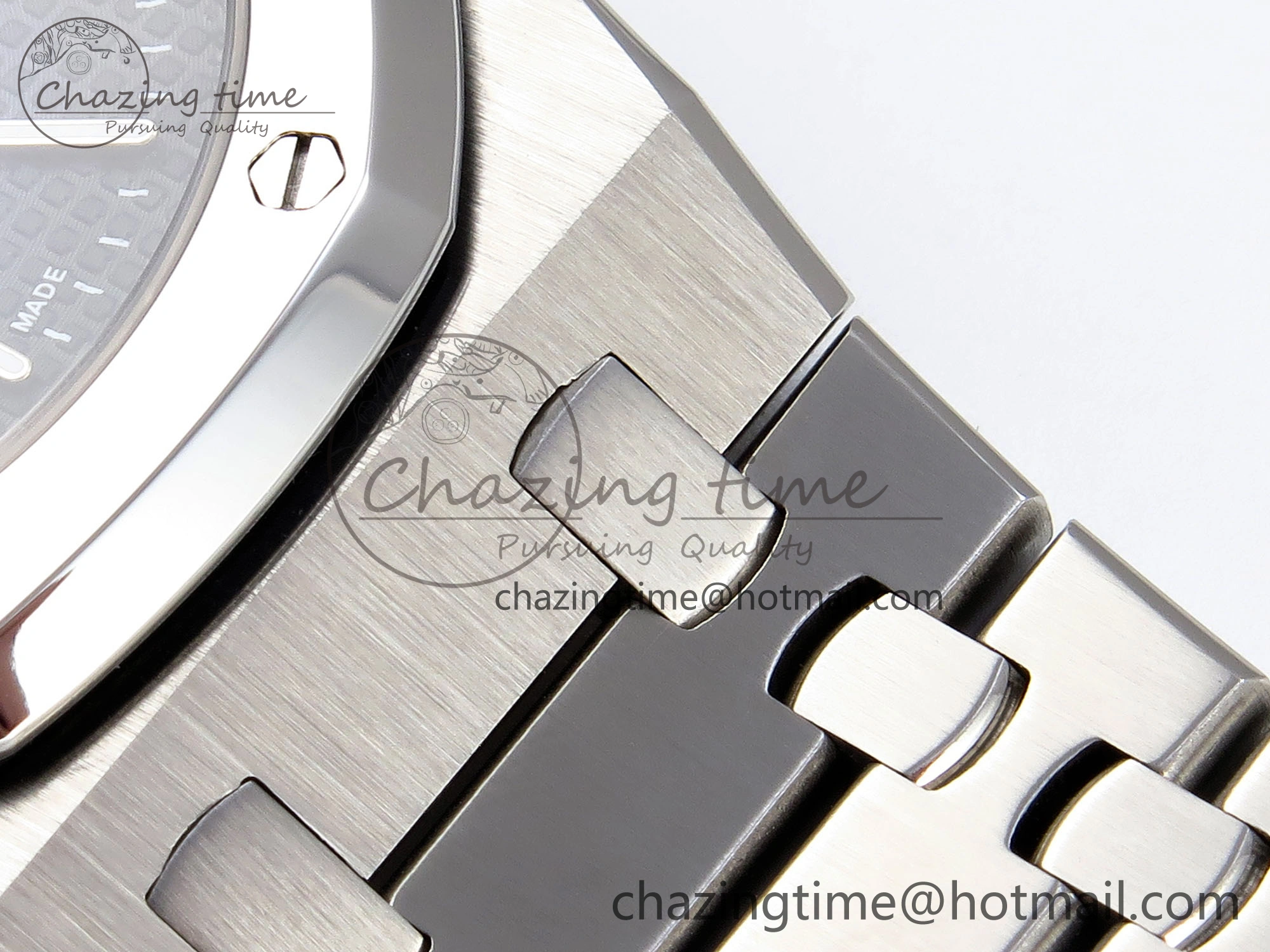 Trendsetting ROYAL OAK 39MM 15202 SS IPF 1:1 BEST EDITION BLUE BLACK TEXTURED DIAL ON SS BRACELET A 4494