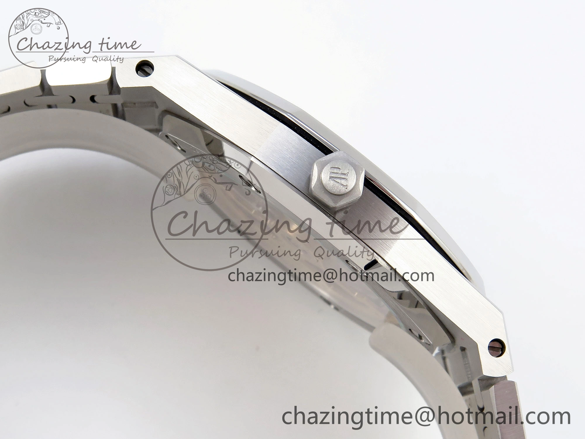 Trendsetting ROYAL OAK 39MM 15202 SS IPF 1:1 BEST EDITION BLUE BLACK TEXTURED DIAL ON SS BRACELET A 4494