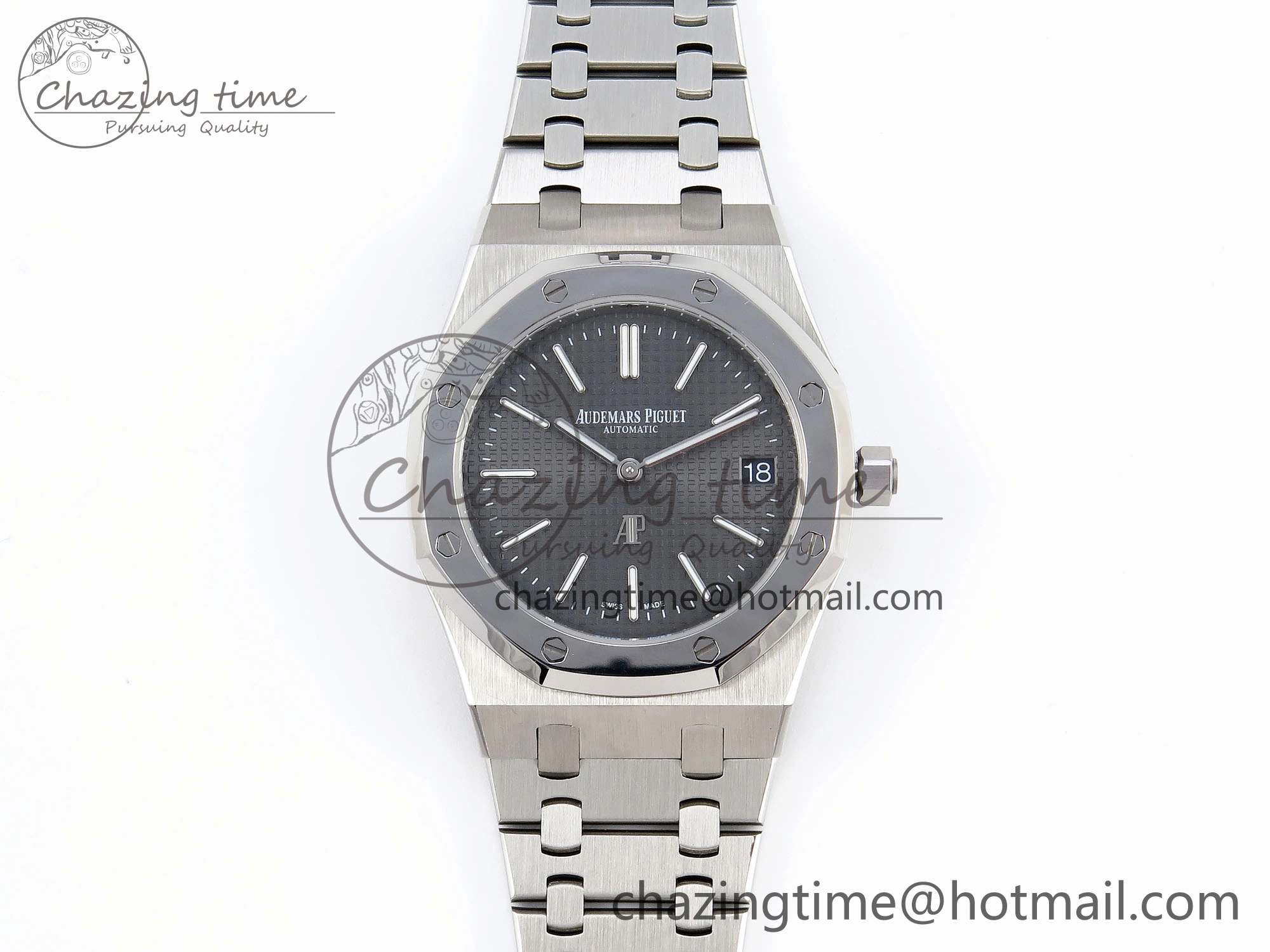 UrbanStyle ROYAL OAK 39MM 15202 SS IPF 1:1 BEST EDITION GRAY TEXTURED DIAL ON SS BRACELET A 4496