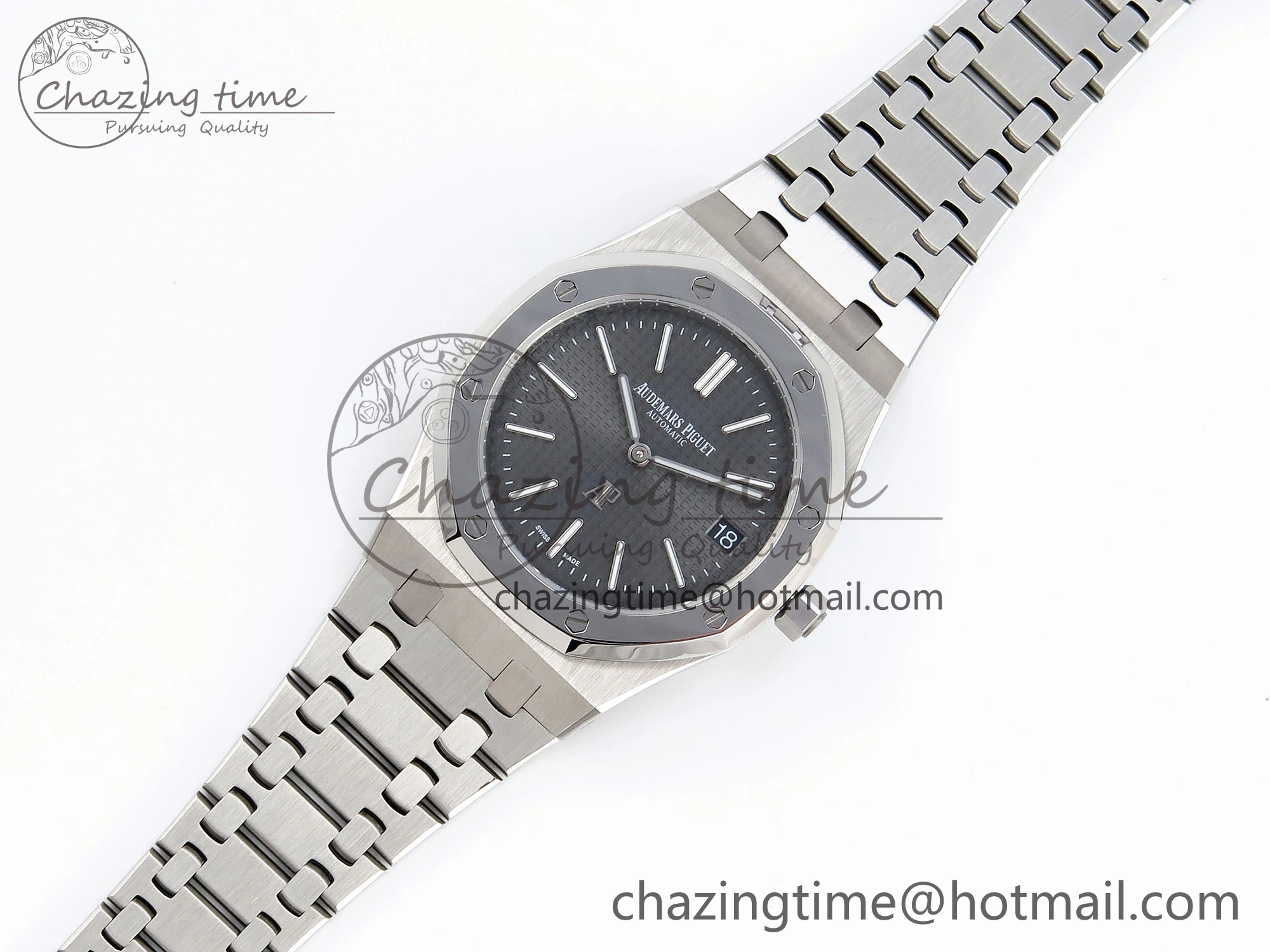 UrbanStyle ROYAL OAK 39MM 15202 SS IPF 1:1 BEST EDITION GRAY TEXTURED DIAL ON SS BRACELET A 4496