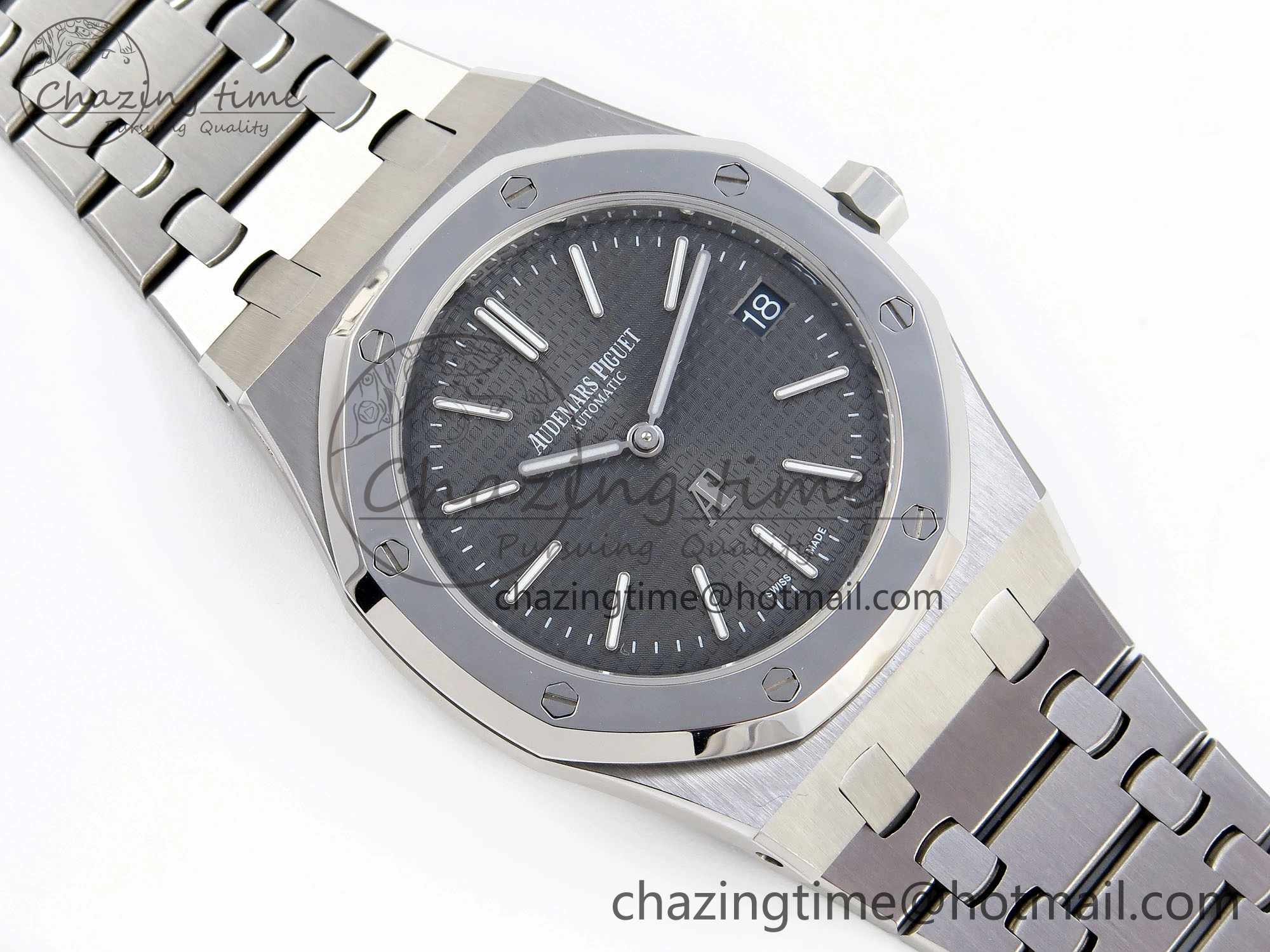 UrbanStyle ROYAL OAK 39MM 15202 SS IPF 1:1 BEST EDITION GRAY TEXTURED DIAL ON SS BRACELET A 4496
