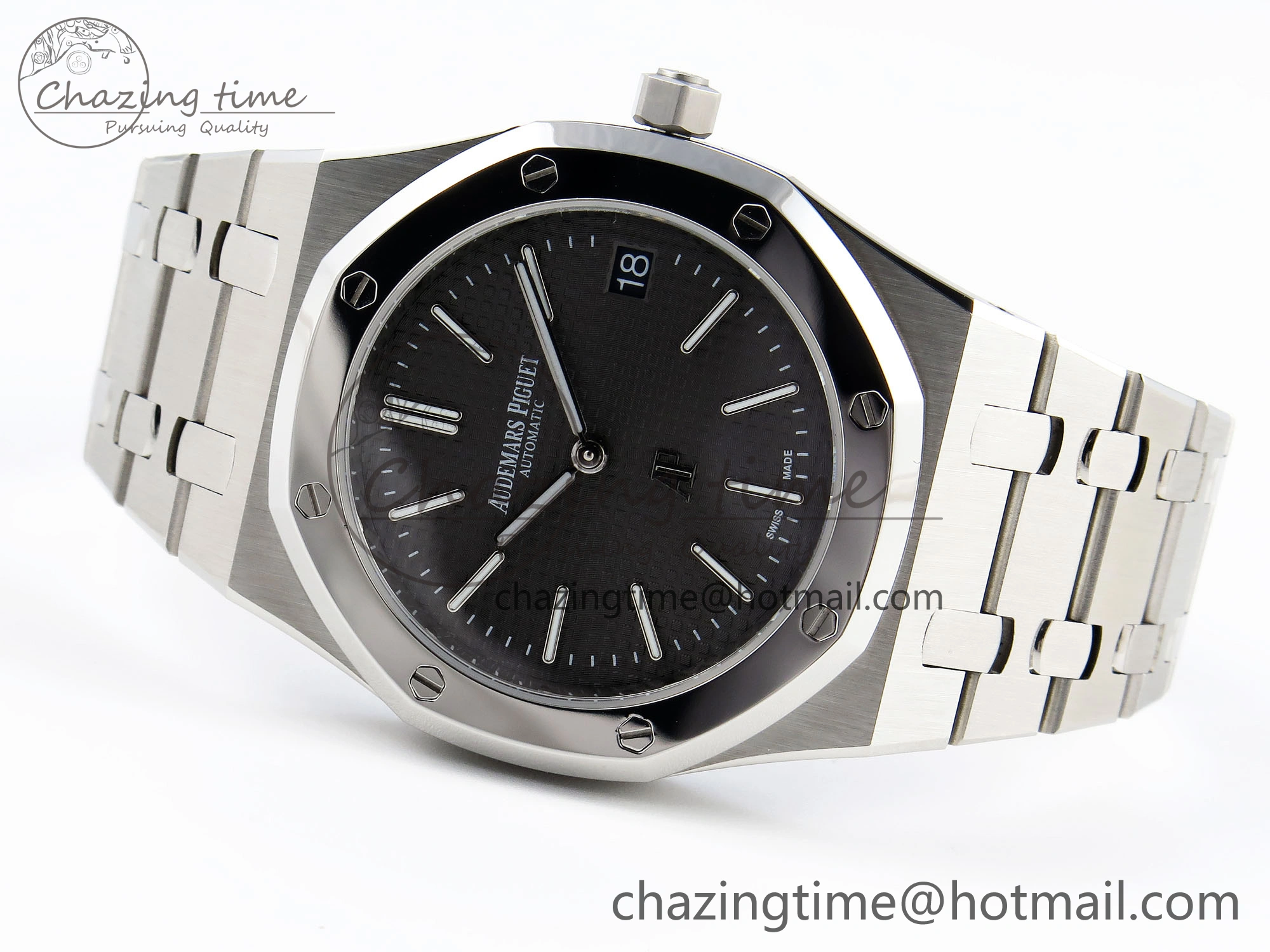UrbanStyle ROYAL OAK 39MM 15202 SS IPF 1:1 BEST EDITION GRAY TEXTURED DIAL ON SS BRACELET A 4496